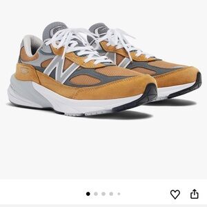 New Balance 990 Mustard and Gray Sneakers